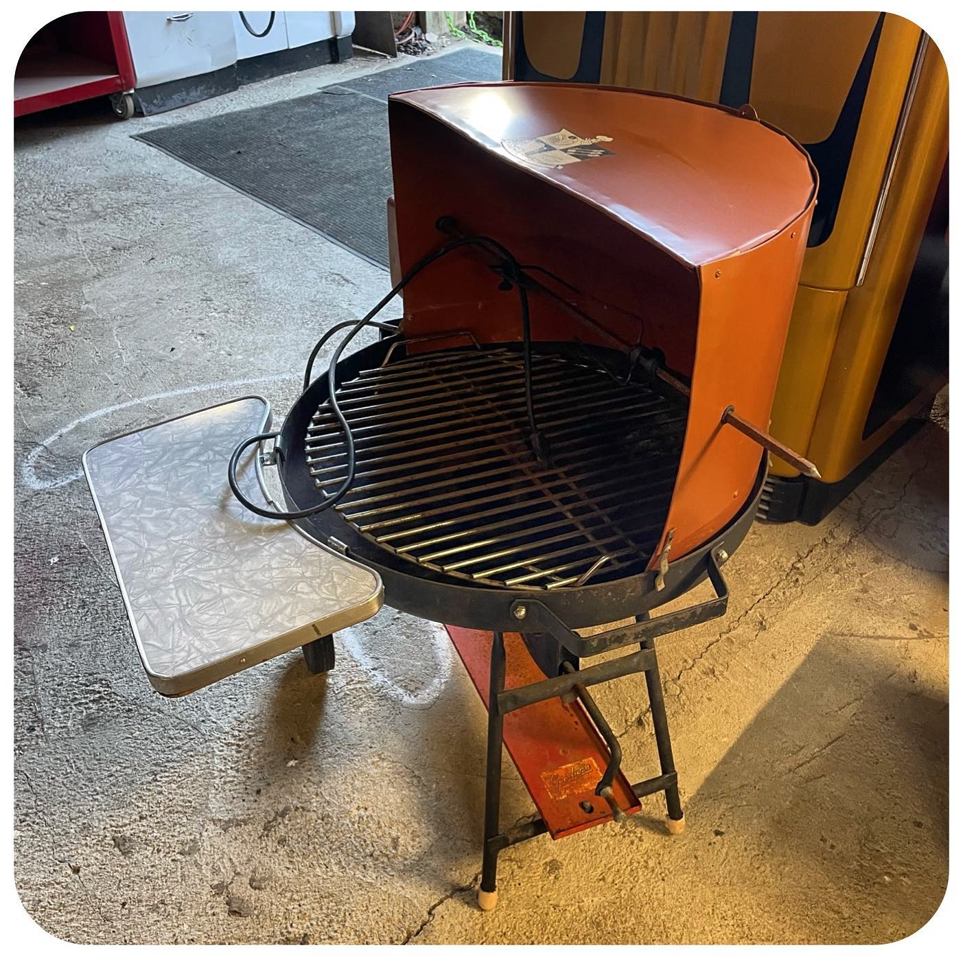 Copper-Hood Rotisserie Charcoal Grill