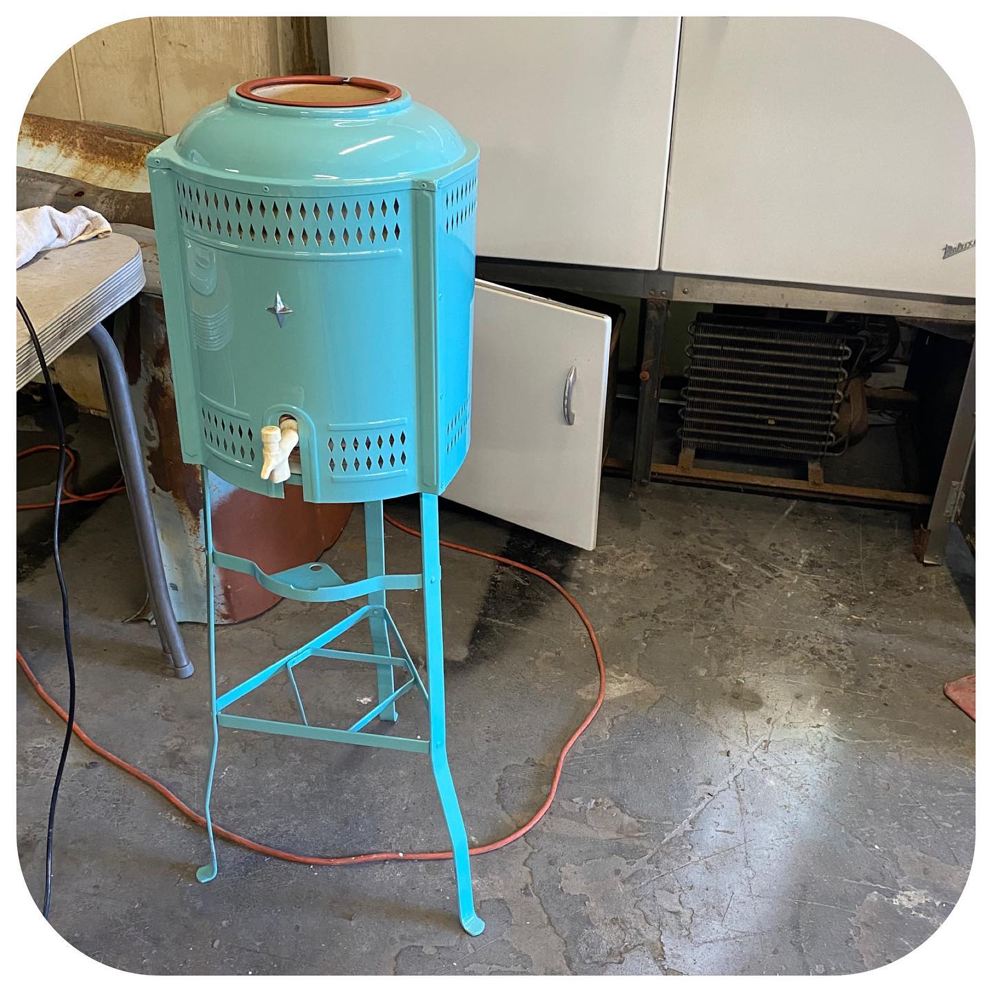 Water Crock Dispenser with Stand, Turquoise