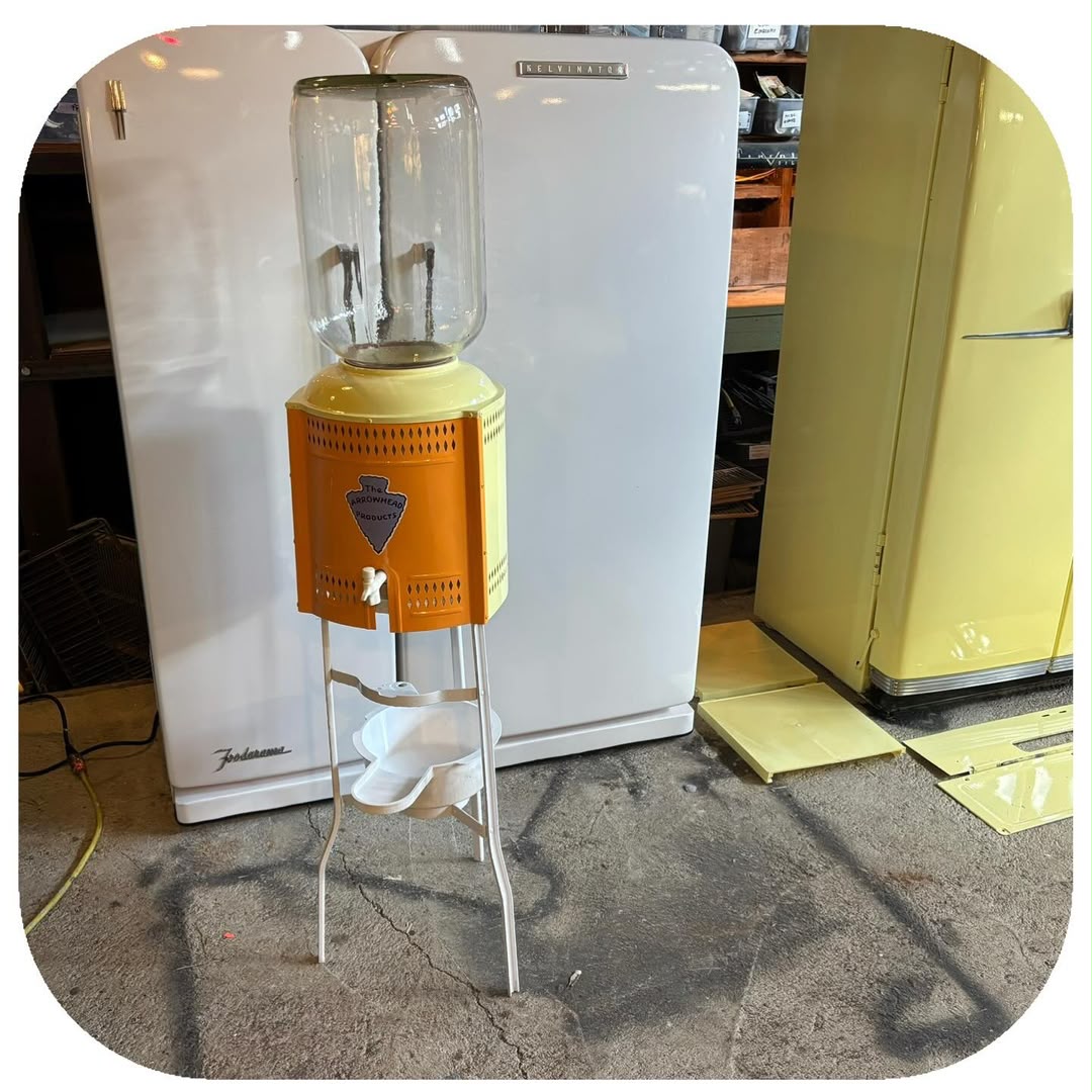 Arrowhead Water Cooler with Glass Bottle & Stand, Orange