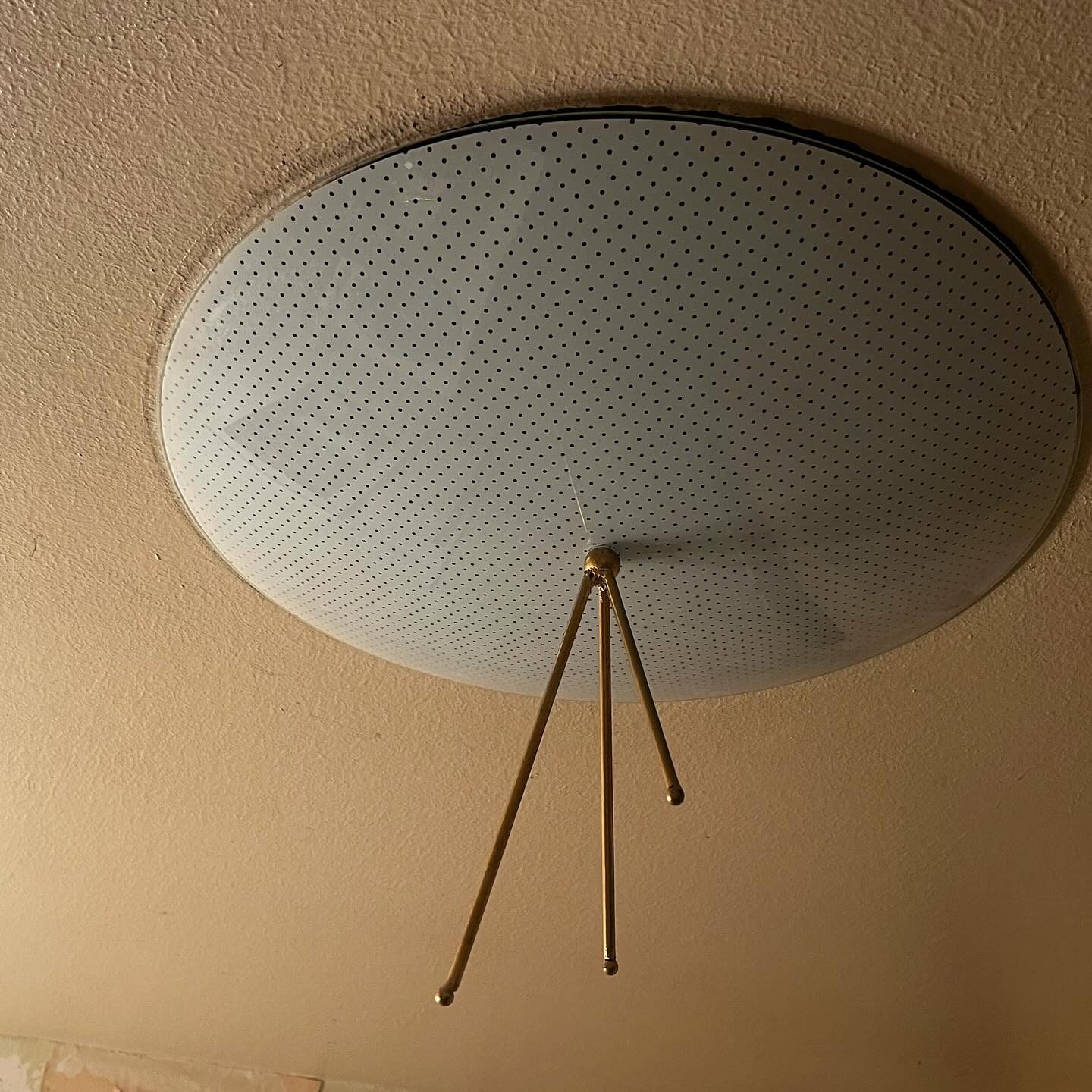 Polka-Dot Glass Flush-Mount Light with Brass Finial