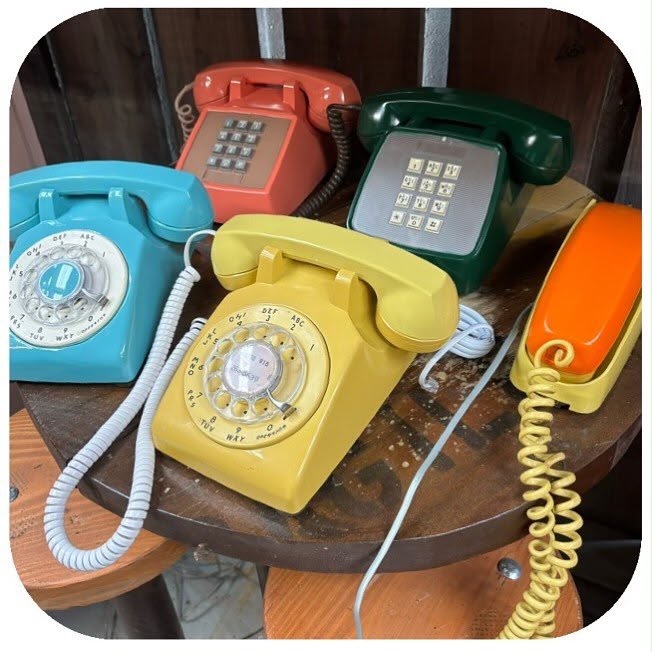 Vintage Rotary & Push-Button Telephones, Choice of Color