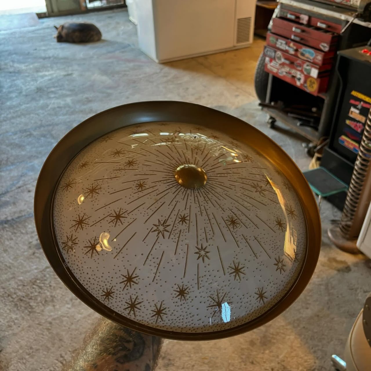 Atomic Starburst Glass Flush-Mount Ceiling Light